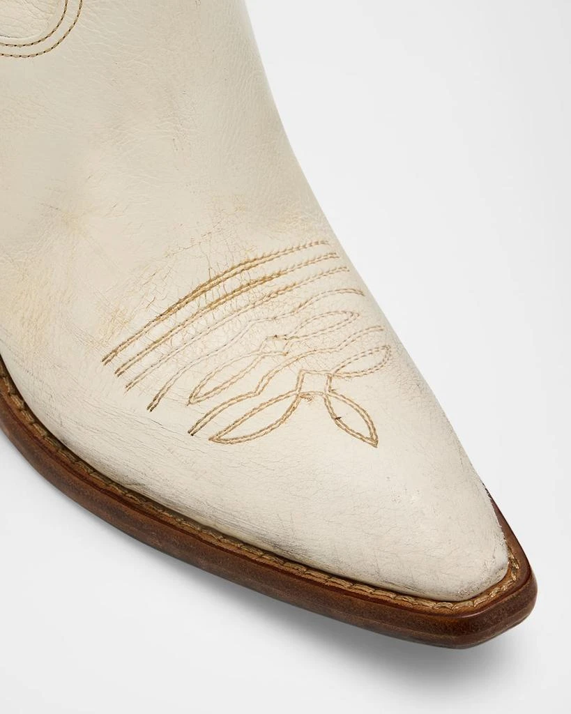 Prada Distressed Calfskin Short Cowboy Boots 5