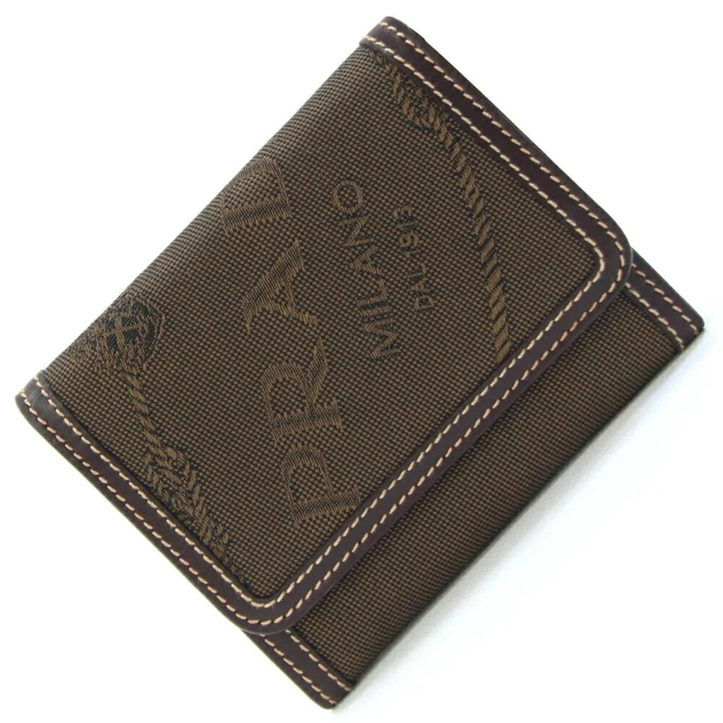 Prada Bruciato+Mor  Leather Jacquard Wallet (Tri-Fold) (Pre-Owned)