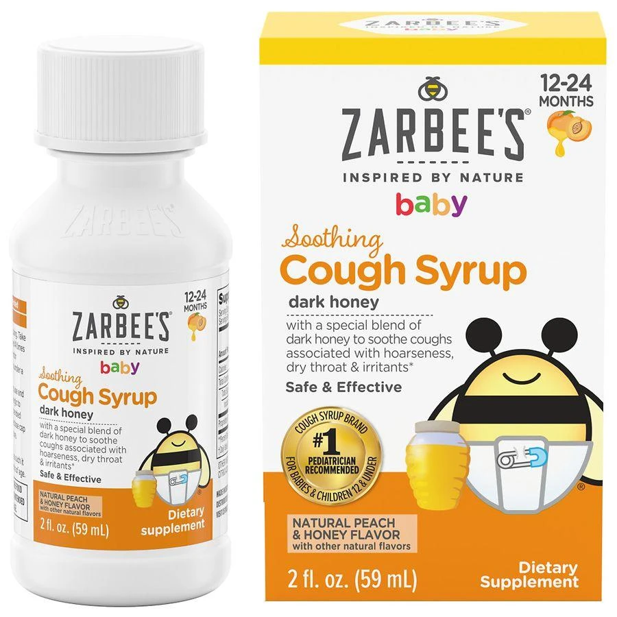 ZarBee's Naturals Baby Soothing Cough Syrup Natural Peach & Honey 3
