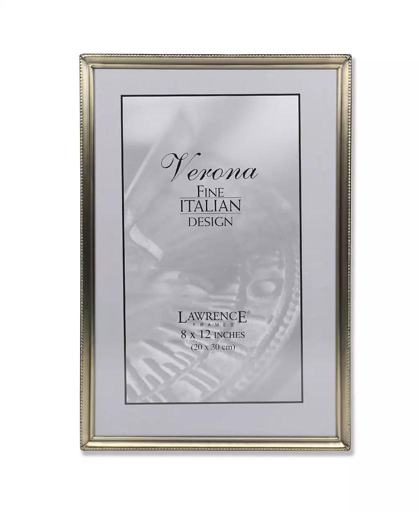 Lawrence Frames Antique Brass Picture Frame - Bead Border Design - 8" x 12"
