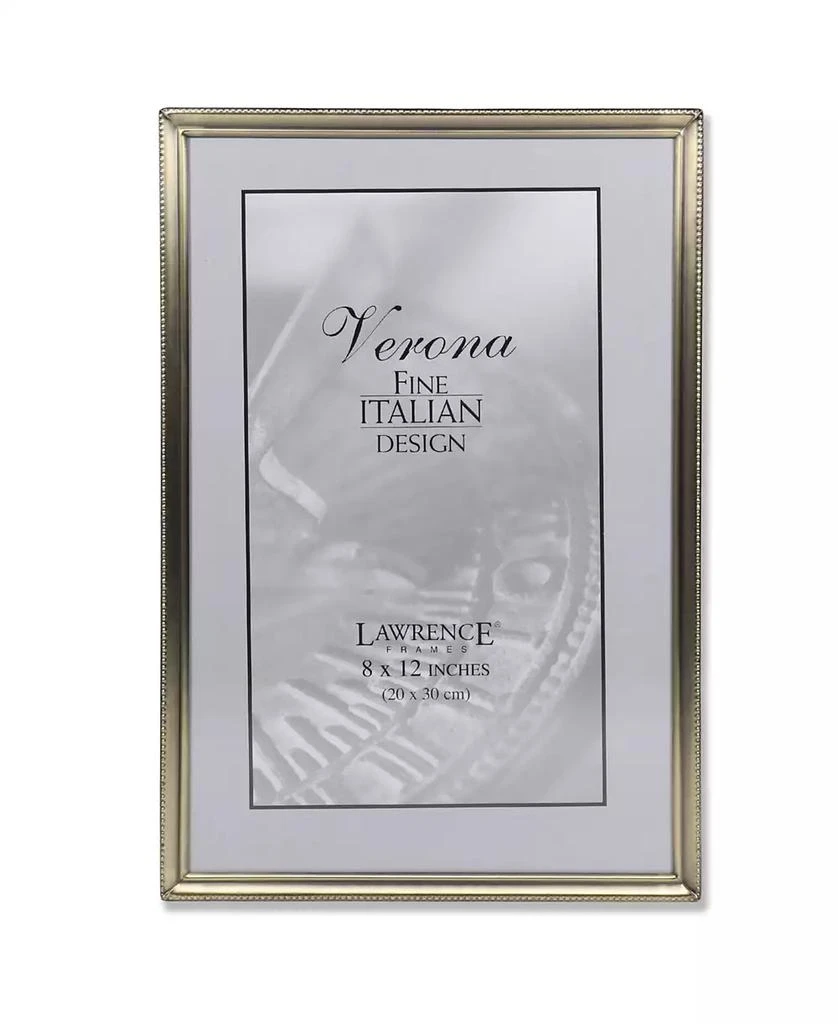 Lawrence Frames Antique Brass Picture Frame - Bead Border Design - 8" x 12" 1
