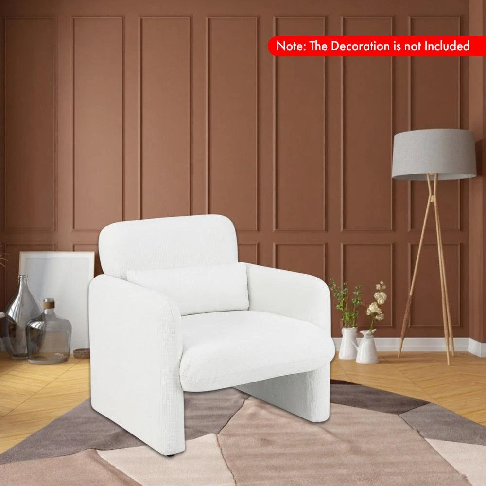 Hivvago Contemporary Chenille Fabric Accent Chair with Detachable Lumbar Cushion 2