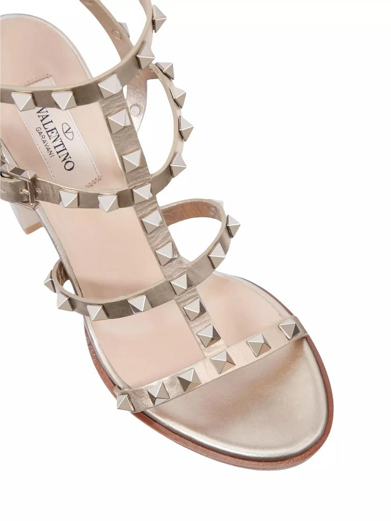 Valentino Rockstud Metallic Calfskin Leather Ankle Strap Sandals 90 MM 5