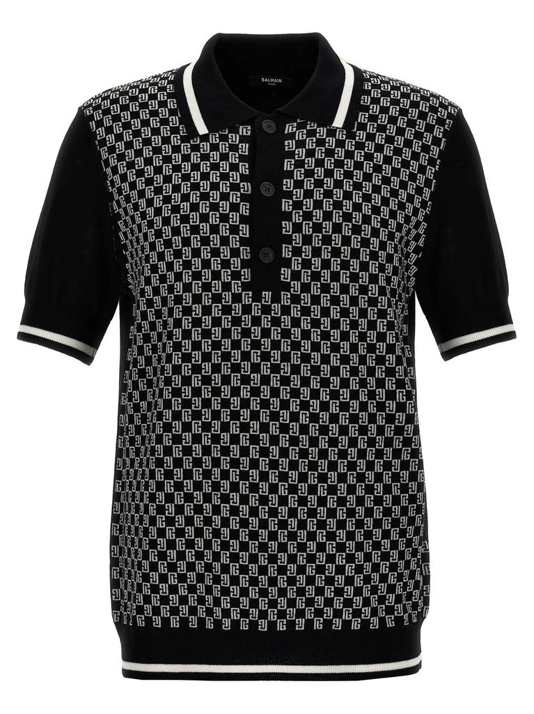 Balmain Balmain Mini Monogram Polo Shirt 1