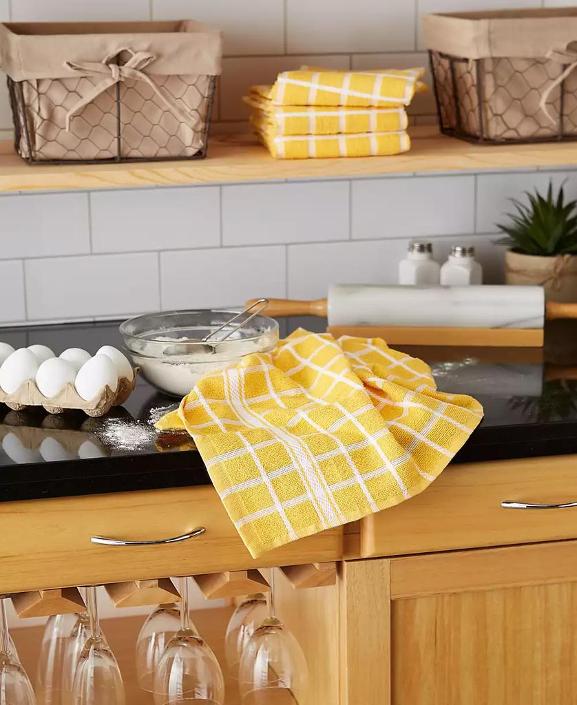 Design Imports Basic Terry Collection Windowpane Dishtowel Set, 16x26", Yellow Check, 4 Piece