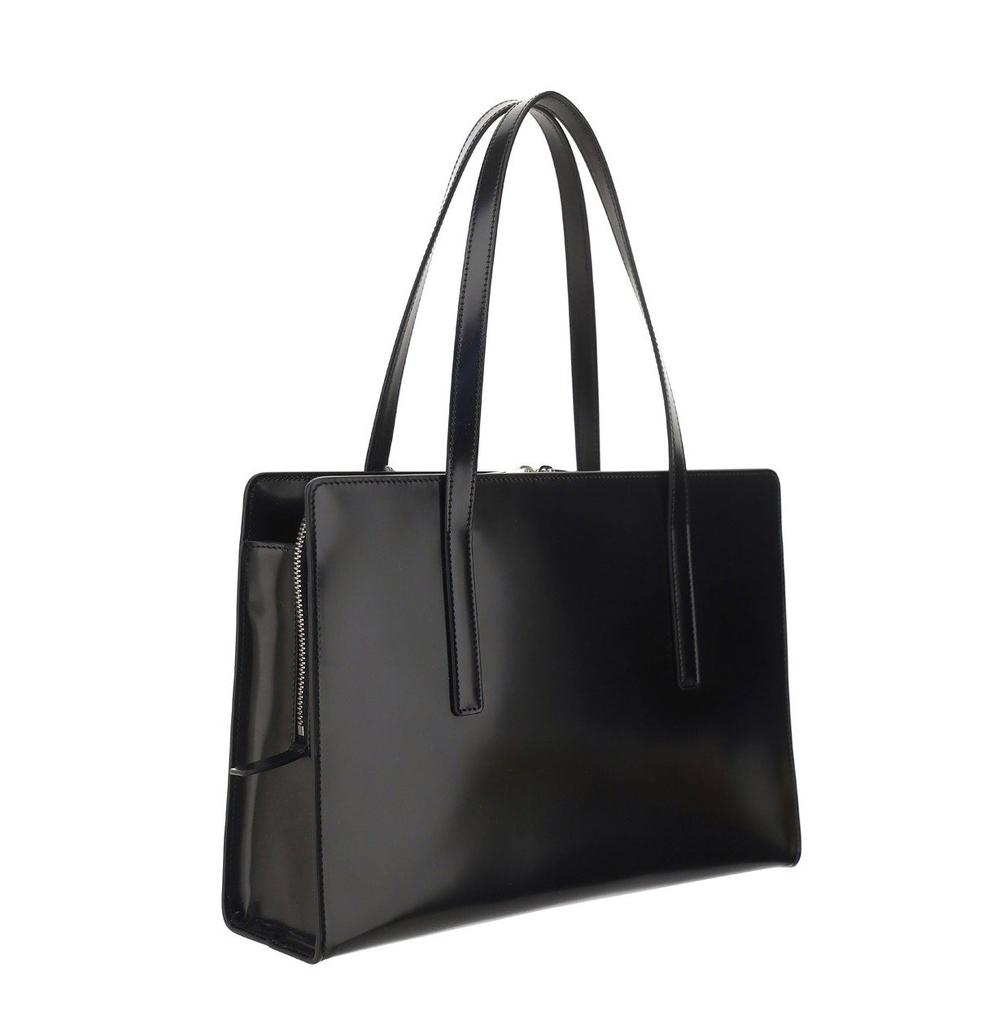 Shop Prada Logo Printed Zipped Tote Bag on Sale at