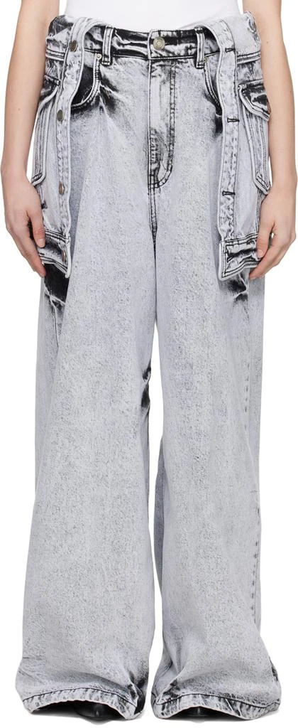 Juun.J Gray Layered Jeans 1
