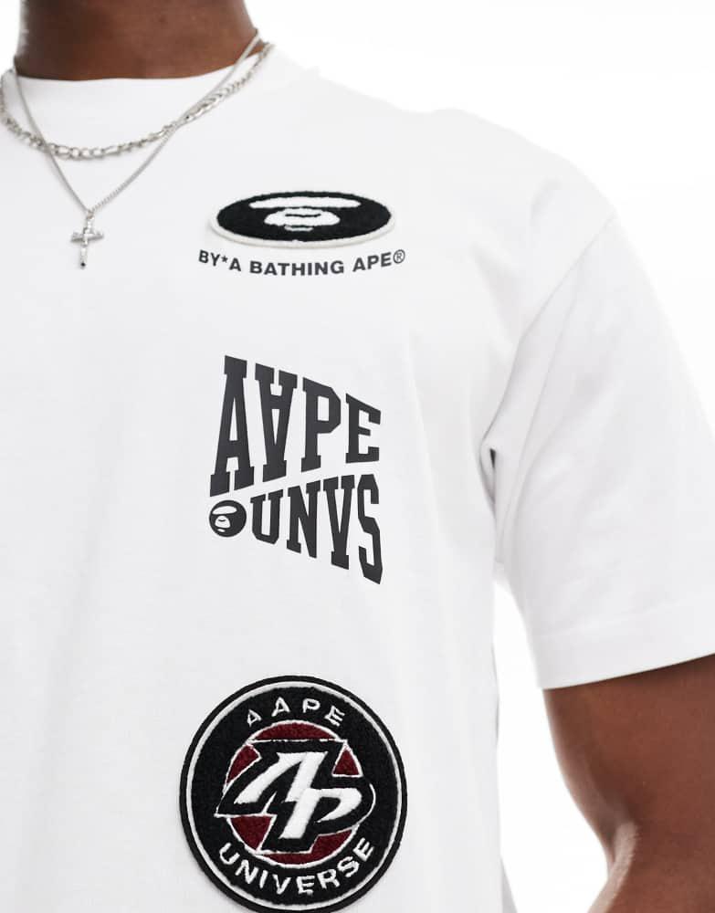 AAPE Aape By A Bathing Ape motif logo t-shirt in white
