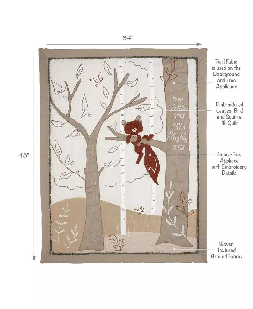 Lambs 
Ivy Treetop Fox Woodland Tree Nursery 3-Piece Baby Crib Bedding Set 8