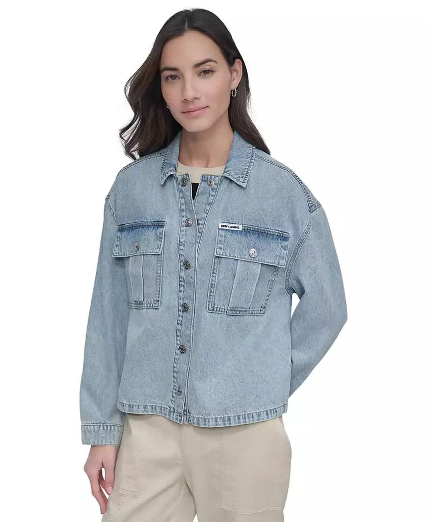 DKNY Women's Utility Pocket Denim Jacket 1