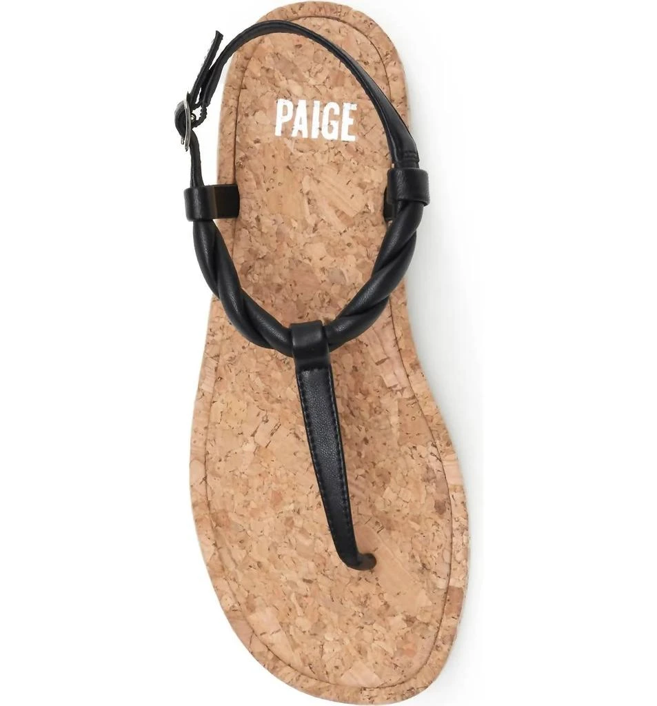 Paige Dawn Twisted Strap Sandal In Black Leather 4