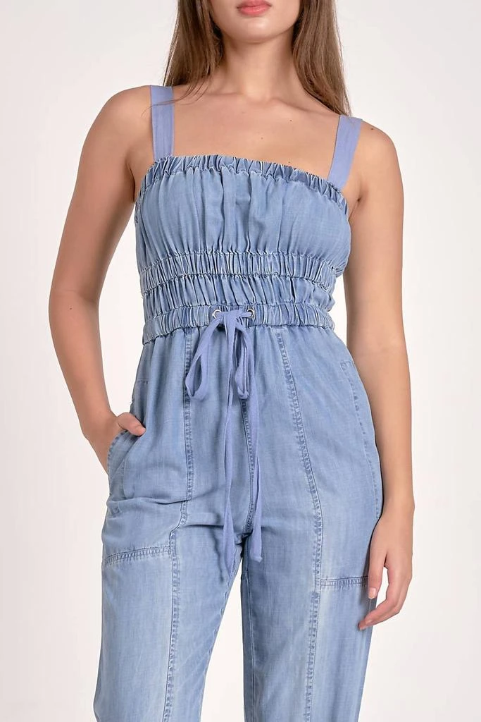 Elan Elan - Denim Tie Waist Jumpsuit 5
