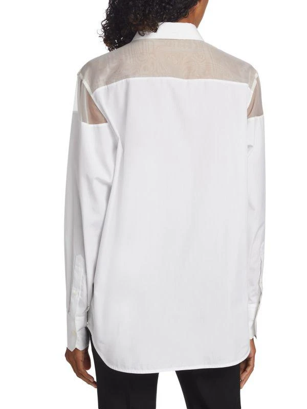 Helmut Lang Poplin Cotton Sheer Yoke Tuxedo Shirt 2