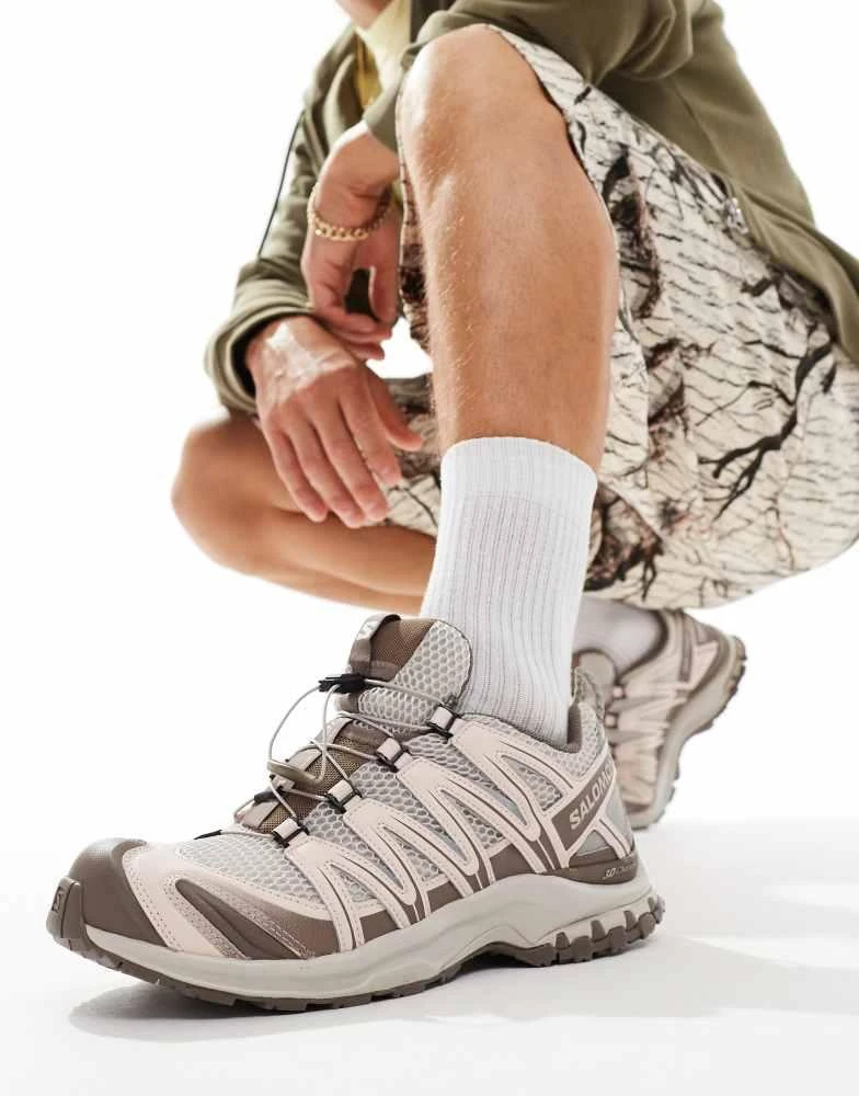 Salomon Salomon XA Pro 3D trainers in stone and brown 3
