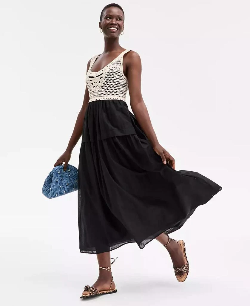 On 34th Women's Cotton Voile Crochet-Bodice Dress, Exclusively at Macy's 1