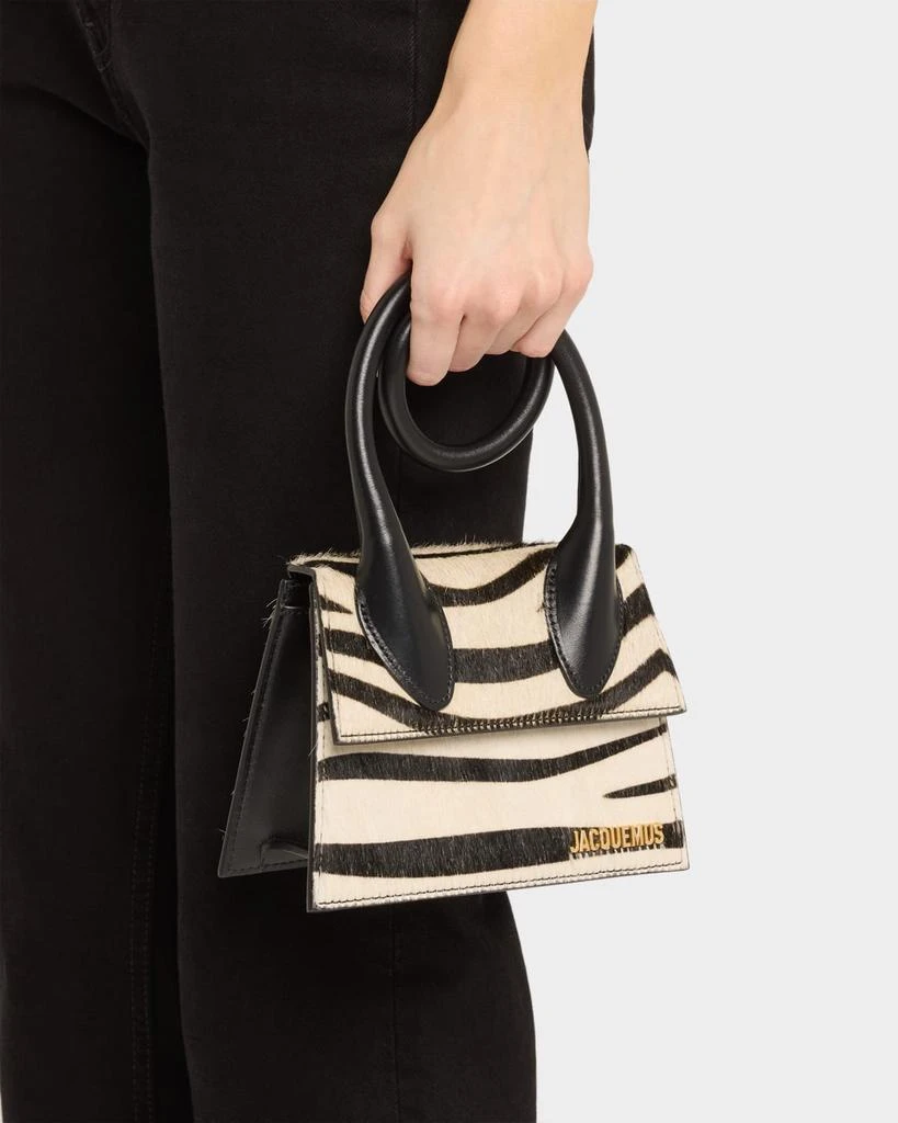 Jacquemus Le Chiquito Noeud Zebra Printed Leather Top-Handle Bag 2