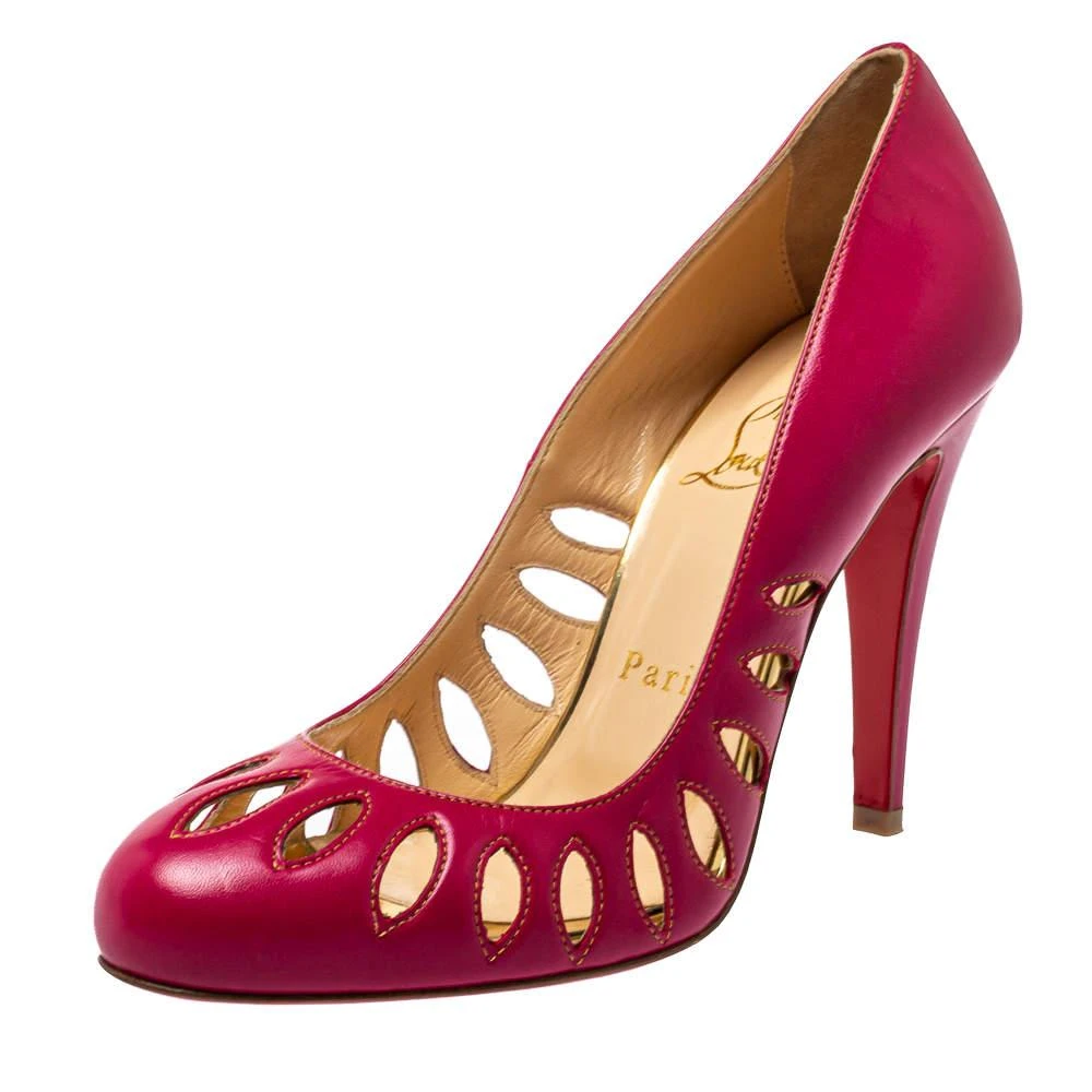Christian Louboutin Christian Louboutin Pink Leather Laser Cut Pumps Size 36.5 1