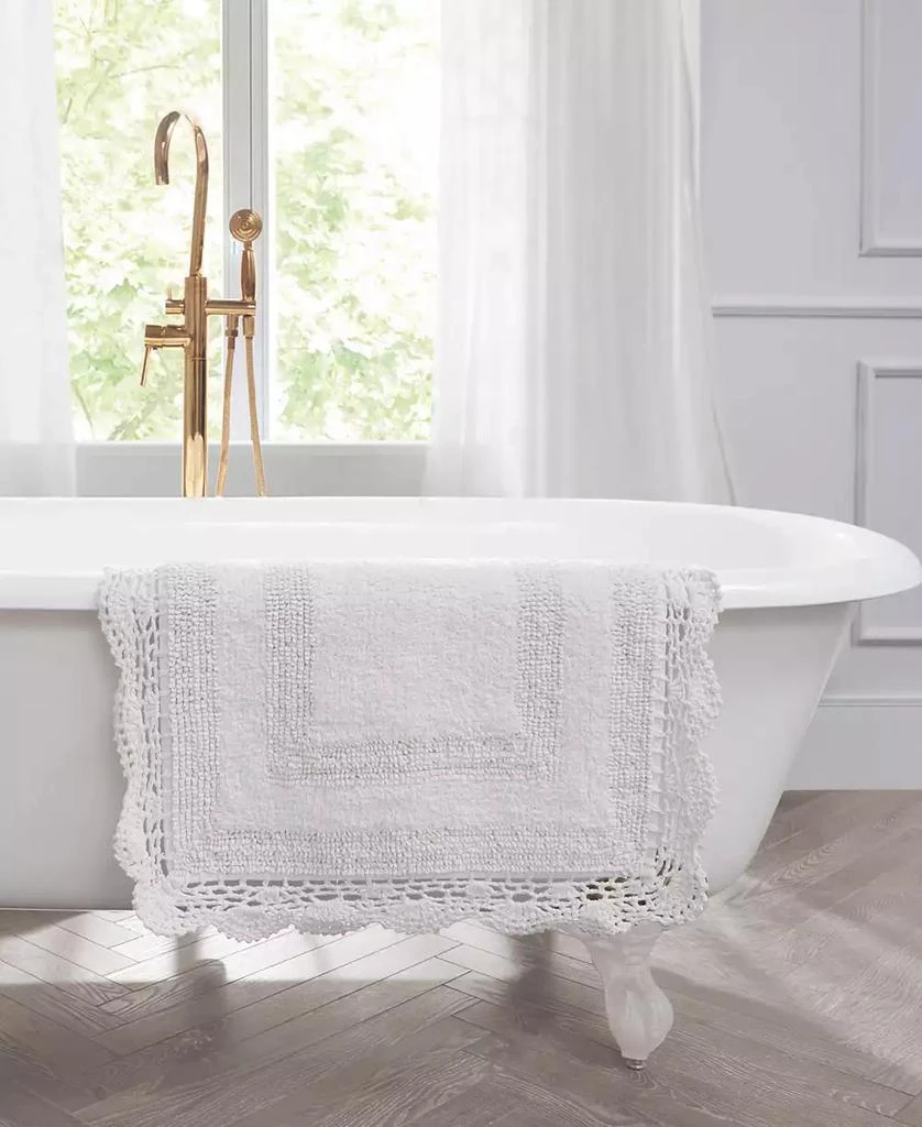 Laura Ashley Crochet Reversible Cotton 2-Pc. Bath Rug Set 3