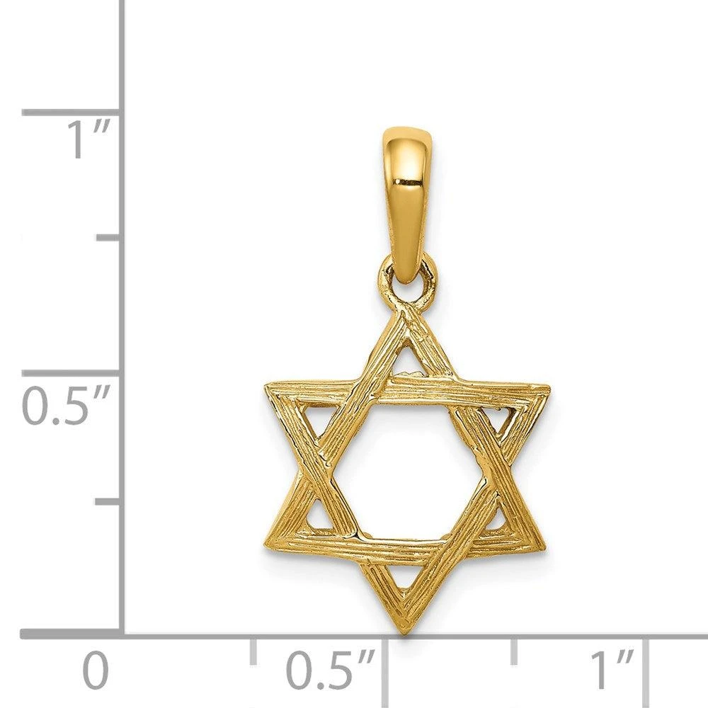 Diamond2Deal 14k Yellow Gold Star of David Pendant 4