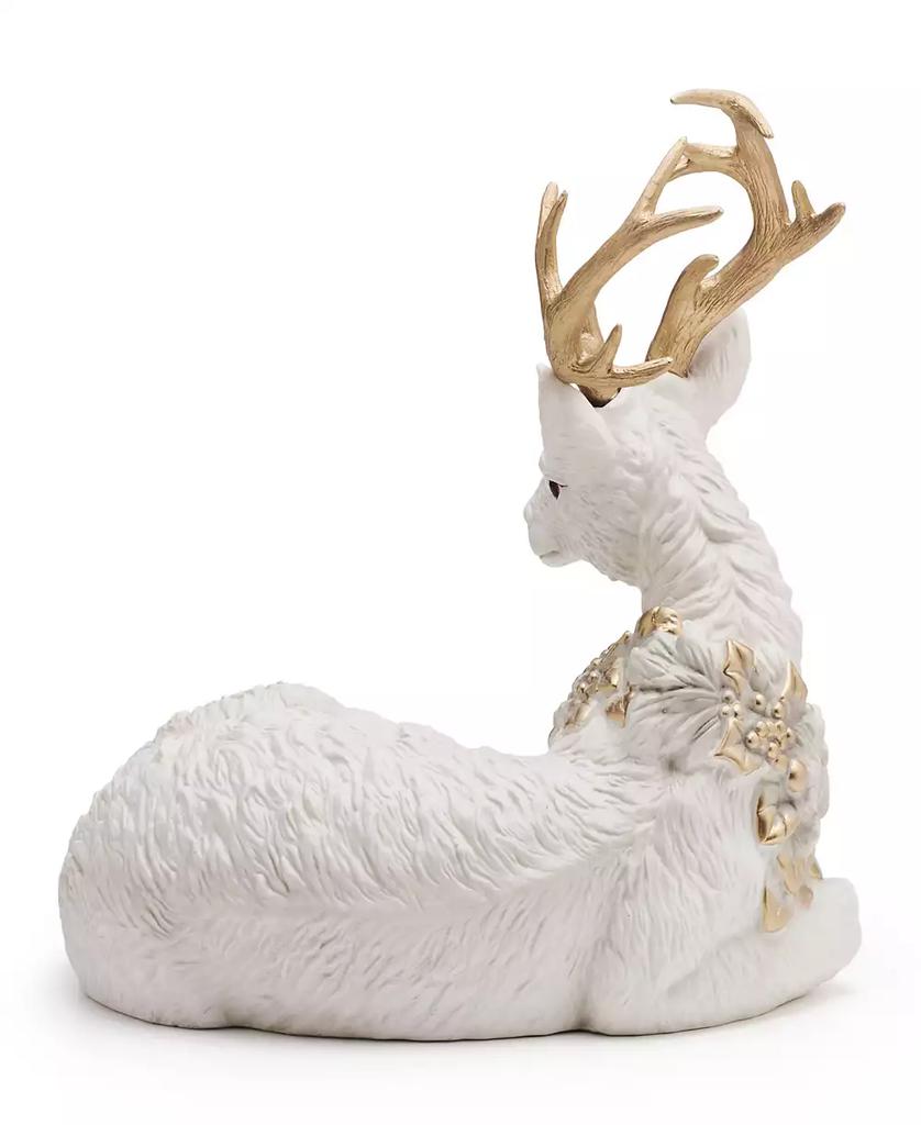 Fitz and Floyd Bonita Resting Deer Figurine, 10.5-inch