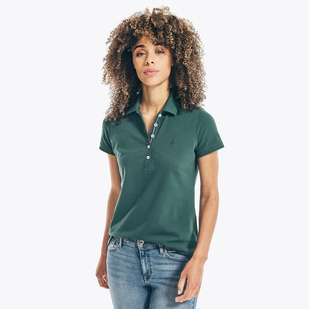 Nautica Womens Classic Fit Chambray Collar Polo 7