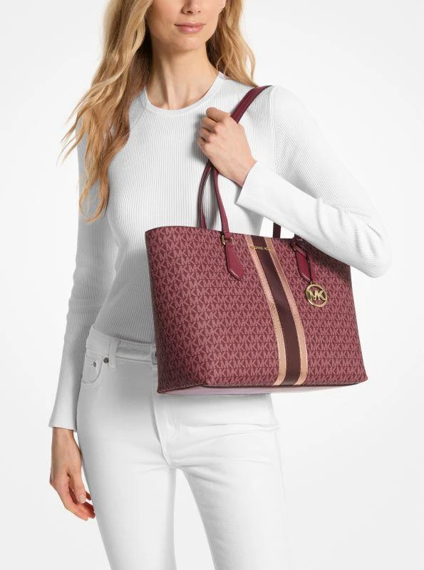 Michael Kors Sheila Large Signature Logo and Metallic Tote Bag 3