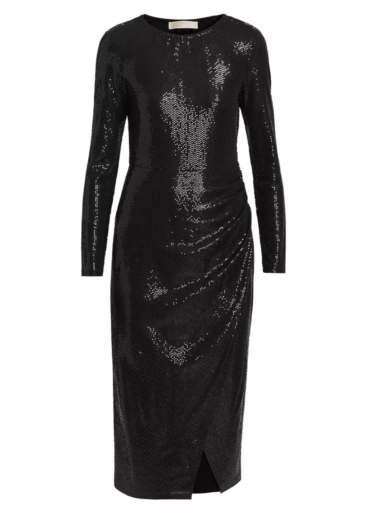Michael Kors Sequined Shirred Jersey Cocktail Dress 1