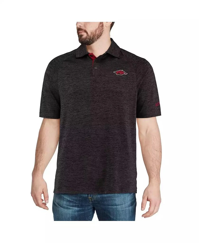 Colosseum Men's Black Arkansas Razorbacks Down Swing Polo Shirt 4