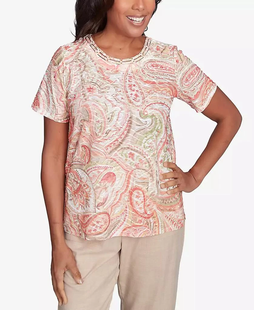 Alfred Dunner Women's Catalina Island Double-Knotted Paisley Top 1
