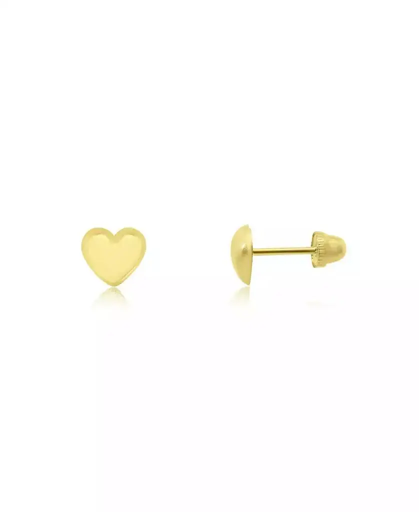 The Lovery Mini Puffy Heart Screw Back Stud Earrings 14K Yellow Gold