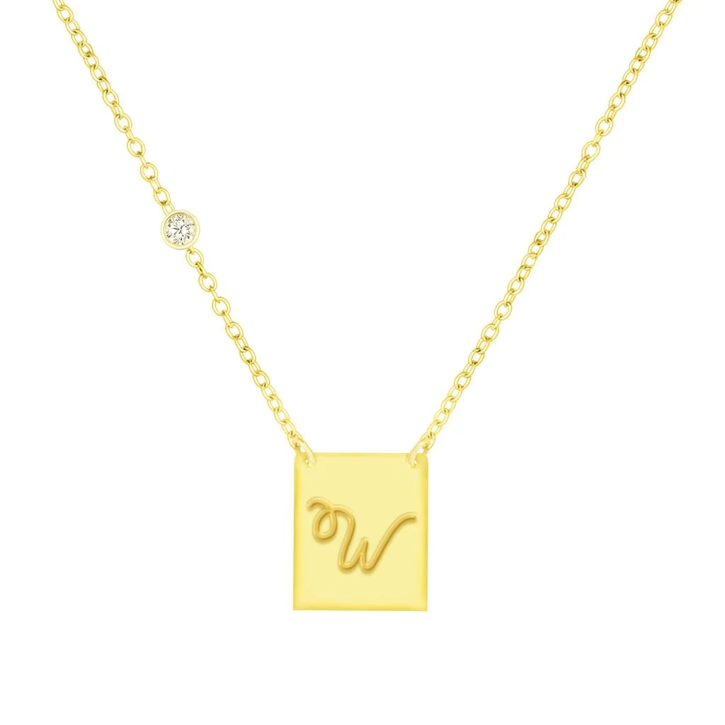 Savvy Cie Jewels 18K GOLD PLATED OVER STERLING SILVER NECKLACE WITH CZ 22