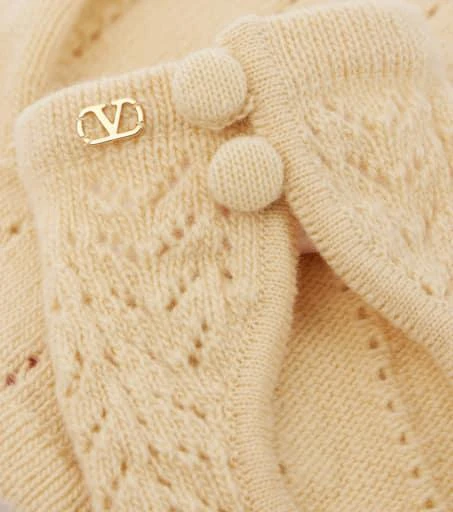 Valentino Pointelle virgin wool gloves 2