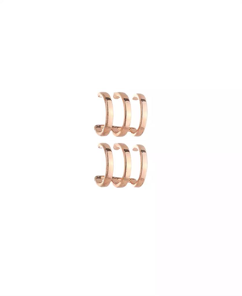 Nicole Miller Crystal Stones with Gold-Tone Ear Cuff, Crawler and Hoop trio Earrings Set, 6 pieces