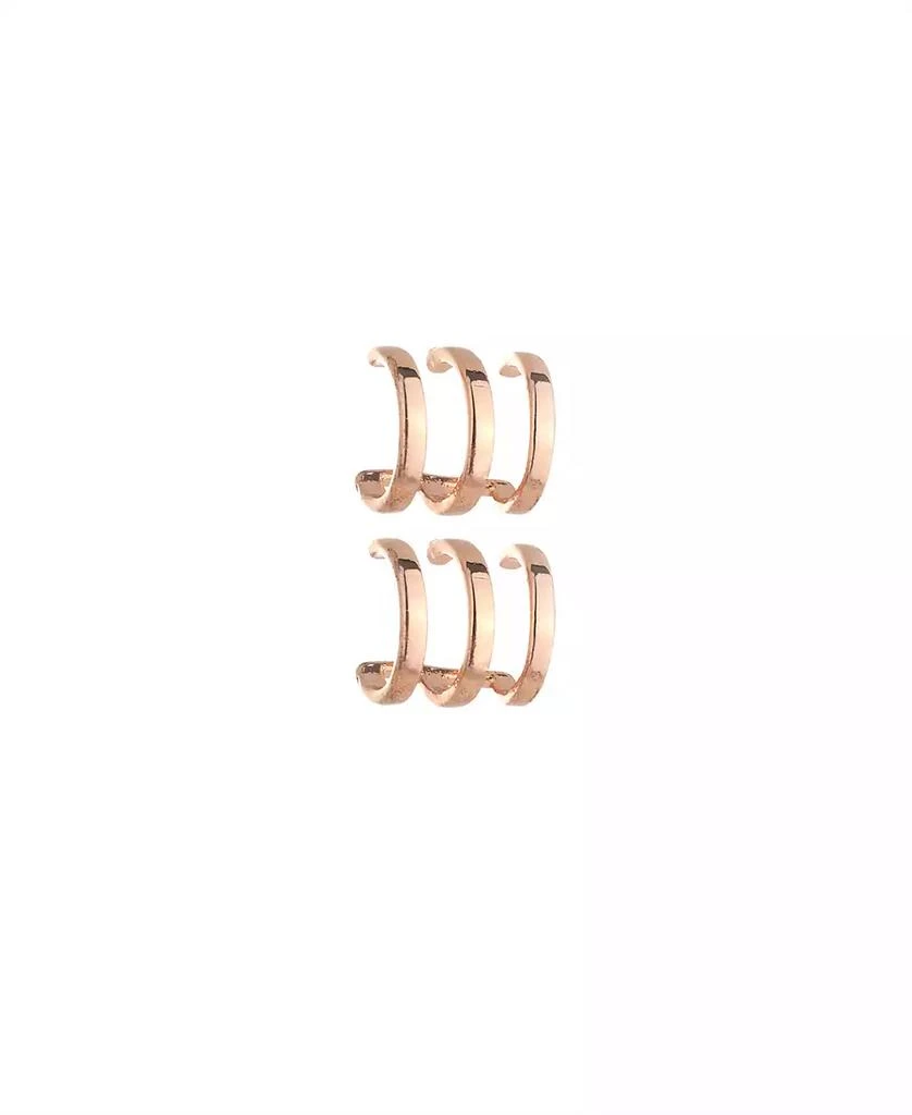 Nicole Miller Crystal Stones with Gold-Tone Ear Cuff, Crawler and Hoop trio Earrings Set, 6 pieces 2
