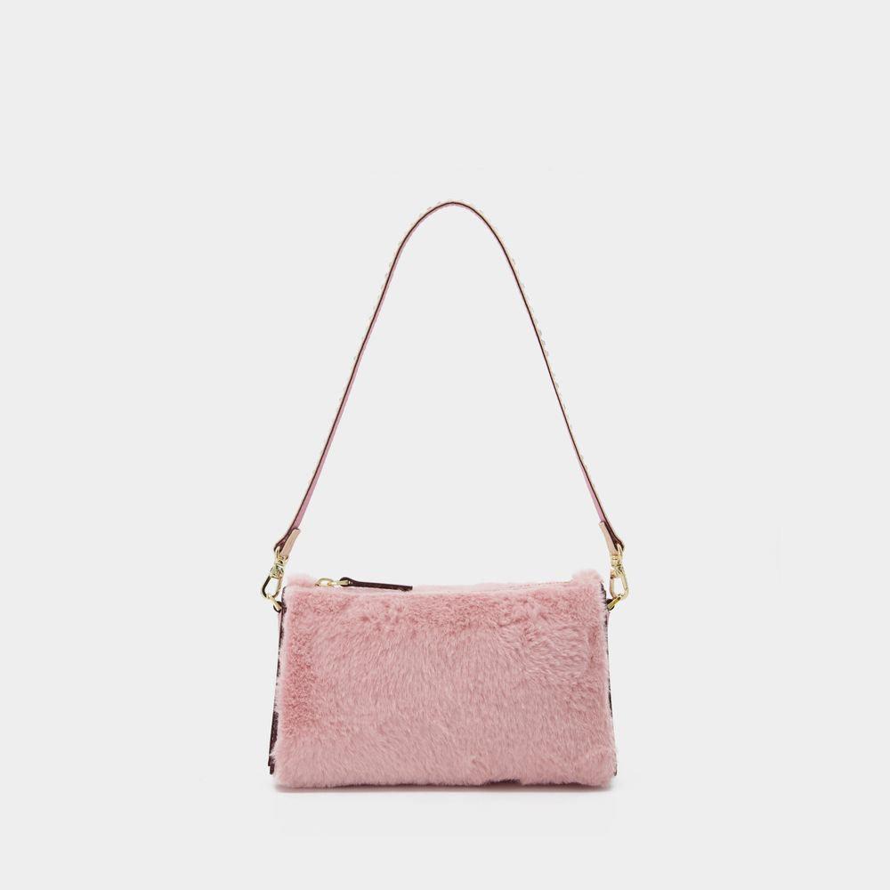 Manu Atelier Manu Atelier Faux-Fur Detailed Zipped Shoulder Bag
