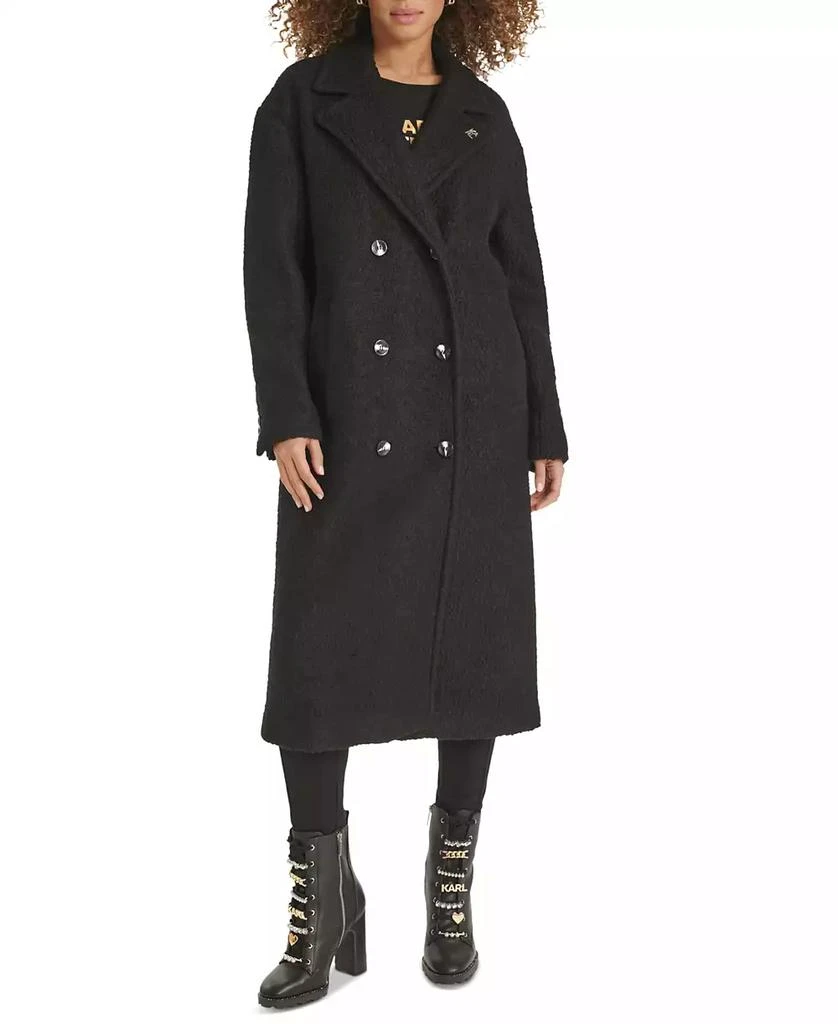 Karl Lagerfeld Paris Women's Double-Breasted Overcoat, Created for Macy's 1