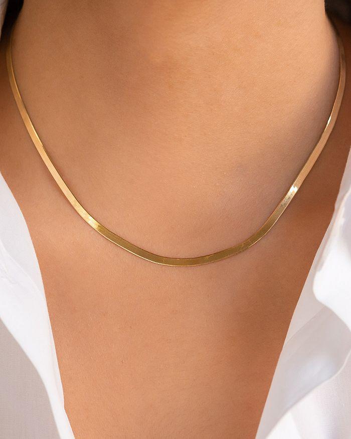 Zoe Lev 14K Yellow Gold Herringbone Chain Necklace, 18"