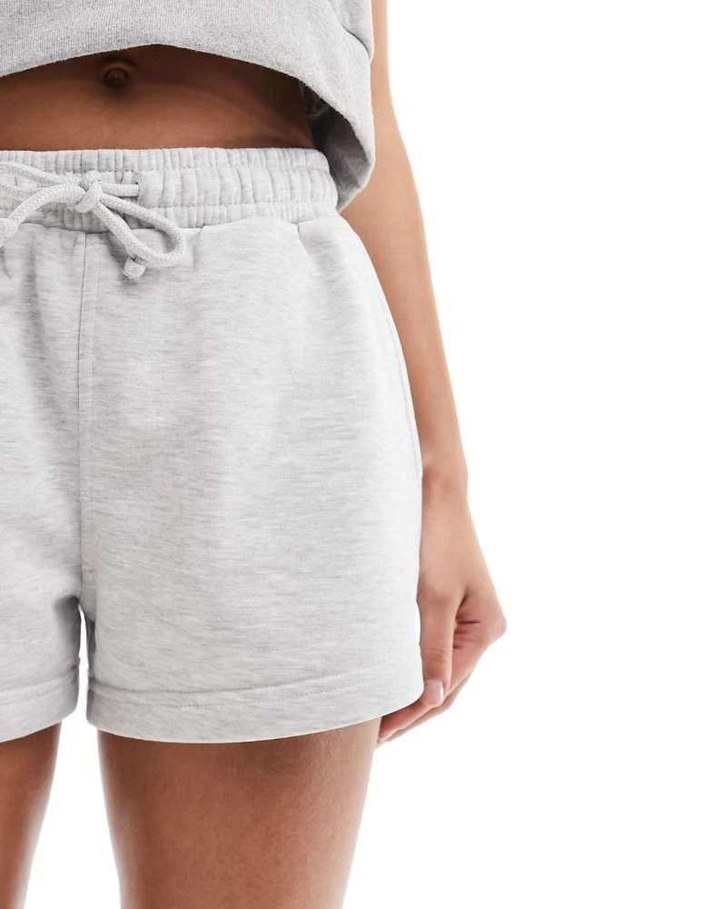Weekday Weekday Essence jersey shorts in grey marl exclusive to ASOS 5