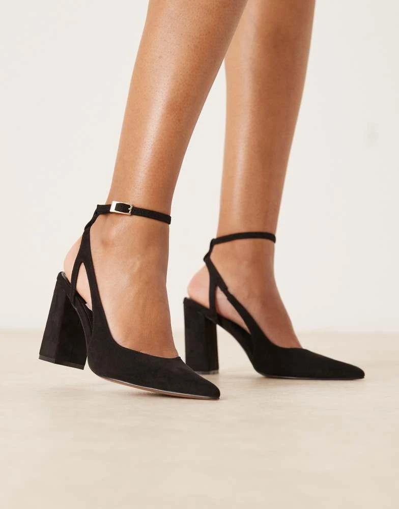 ASOS ASOS DESIGN Paisley high block heel shoes in black High