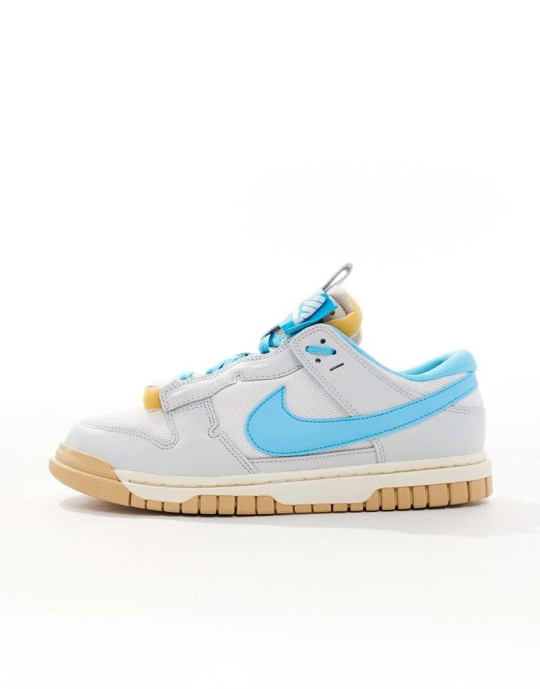 NIKE Nike Dunk Low jumbo trainers in white and blue 2