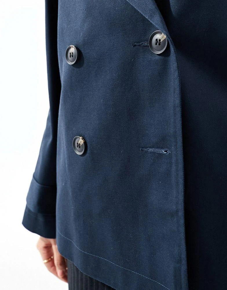ASOS ASOS DESIGN short trench coat in navy 4