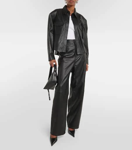 WARDROBE.NYC High-rise leather wide-leg pants 2