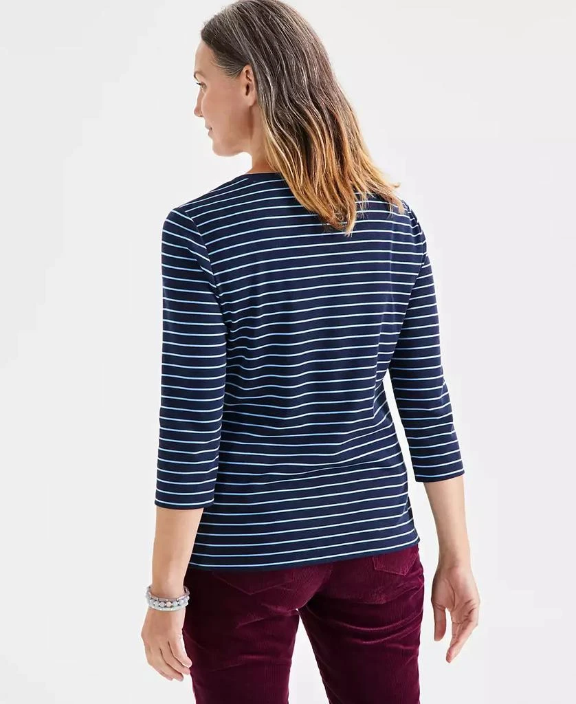 Style & Co Women's Striped Henley Tee, Created for Macy's 4