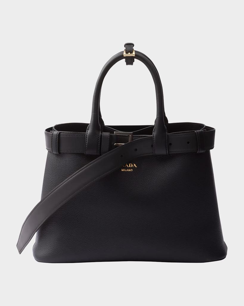 Shop Prada Logo Printed Zipped Tote Bag on Sale at