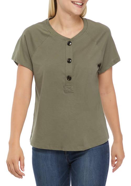 Love, Fire Fire Juniors Tie Dye Henley Top