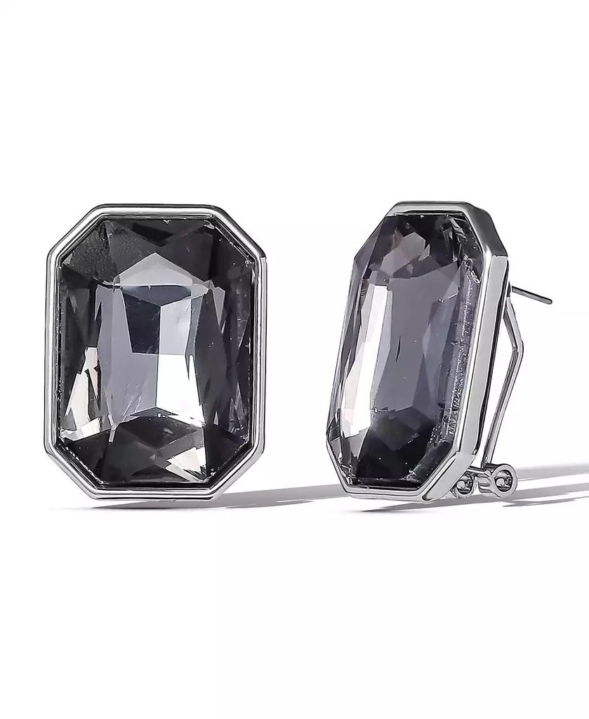 Jessica Simpson Faceted Gemstone Stud Earrings in Smoke Grey 3