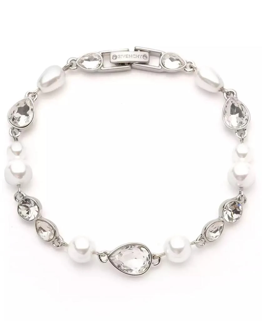 Shop Silver-Tone Crystal Imitation Pearl Flex Bracelet on Sale - Main Image