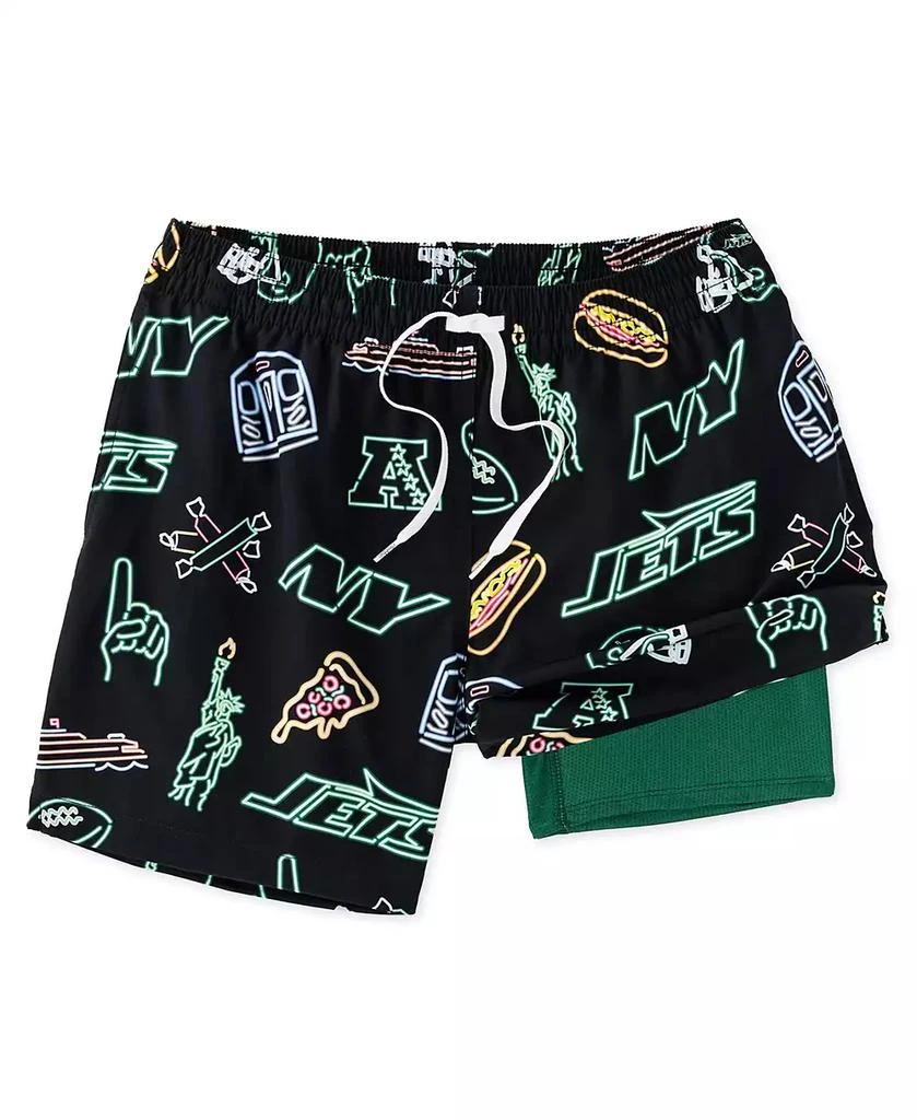Chubbies Men's 5.5" Black New York Jets The Neon Lined Classic Swim Trunks 1