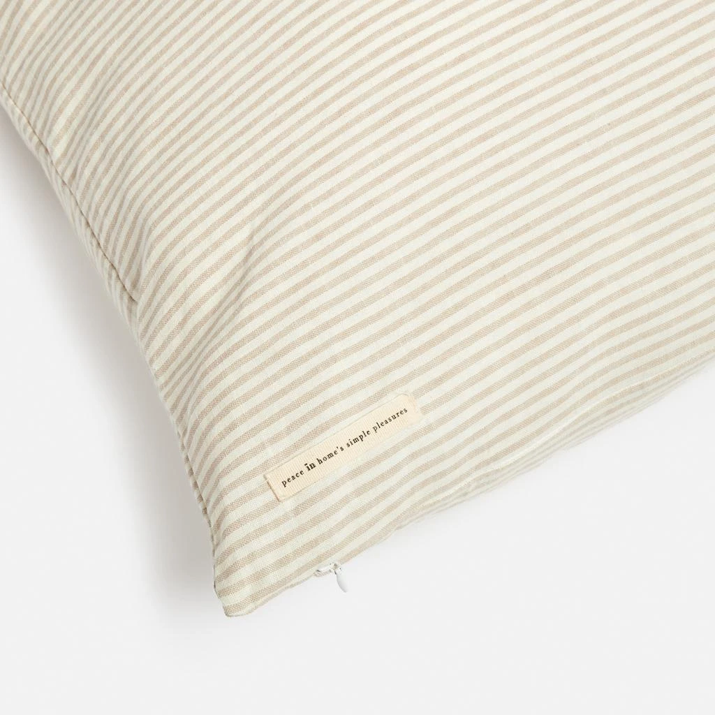 in homeware Linen Cotton Stripe Cushion Cover - Natural - 75x50cm - Set of 2 3