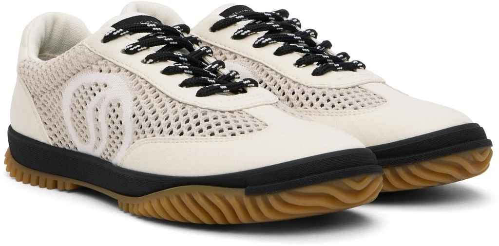 Stella McCartney Off-White 
Beige S-Wave Sport Mesh Paneled Sneakers 4